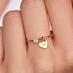 Demi-Fine Engravable Heart Ring