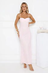 Love Bitten Lace Maxi Dress Pink