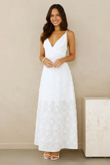 Soft Moonbeam Maxi Dress White