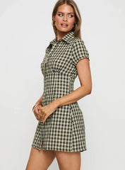 Motley Mini Dress Brown Check