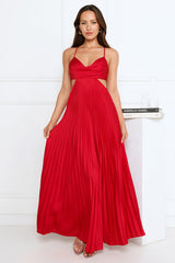 In My Prime Satin Maxi Dress Red