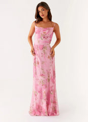 Orlando Maxi Dress - Pink Floral Print