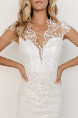 Jordana Embroidered Midi Dress | White