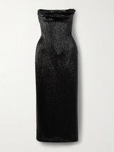 Ivy draped strapless beaded tulle midi dress