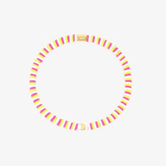 Raspberry Alphabet Stretch Bracelet
