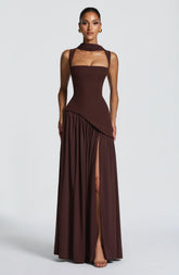 Tullulah Maxi Dress - Plum Brown