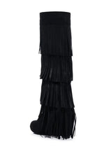 DIXIE FRINGE FOLD OVER BOOT IN BLACK