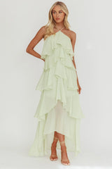Darylyn Tiered Ruffle Maxi Dress Sage