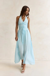 Heart Of Ours Halter Maxi Dress Blue