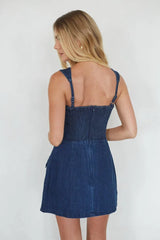 Mellie Denim Romper Mini Dress