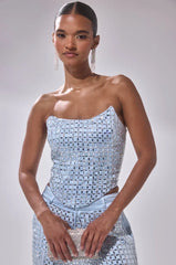 LILA EMBELLISHED SATIN CORSET