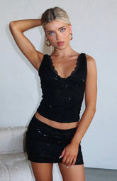 I Own My Night Lace Top Black