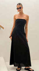 Astrid Strapless Maxi Dress - Black
