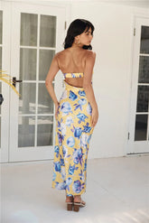 True Royalty Strapless Maxi Dress Yellow