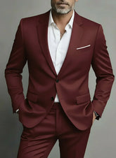 Men’s Two-Piece Slim Fit Suit – Tailored Formal Set for Business & Evening Wear