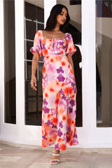 Loving Uniqueness Short Sleeve Maxi Dress Purple