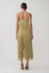 Renee Lurex Crochet Maxi Dress - Gold
