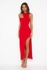 Girl In The Shadow Midi Dress Red