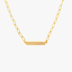 Engravable Paperclip Chain Bar Necklace