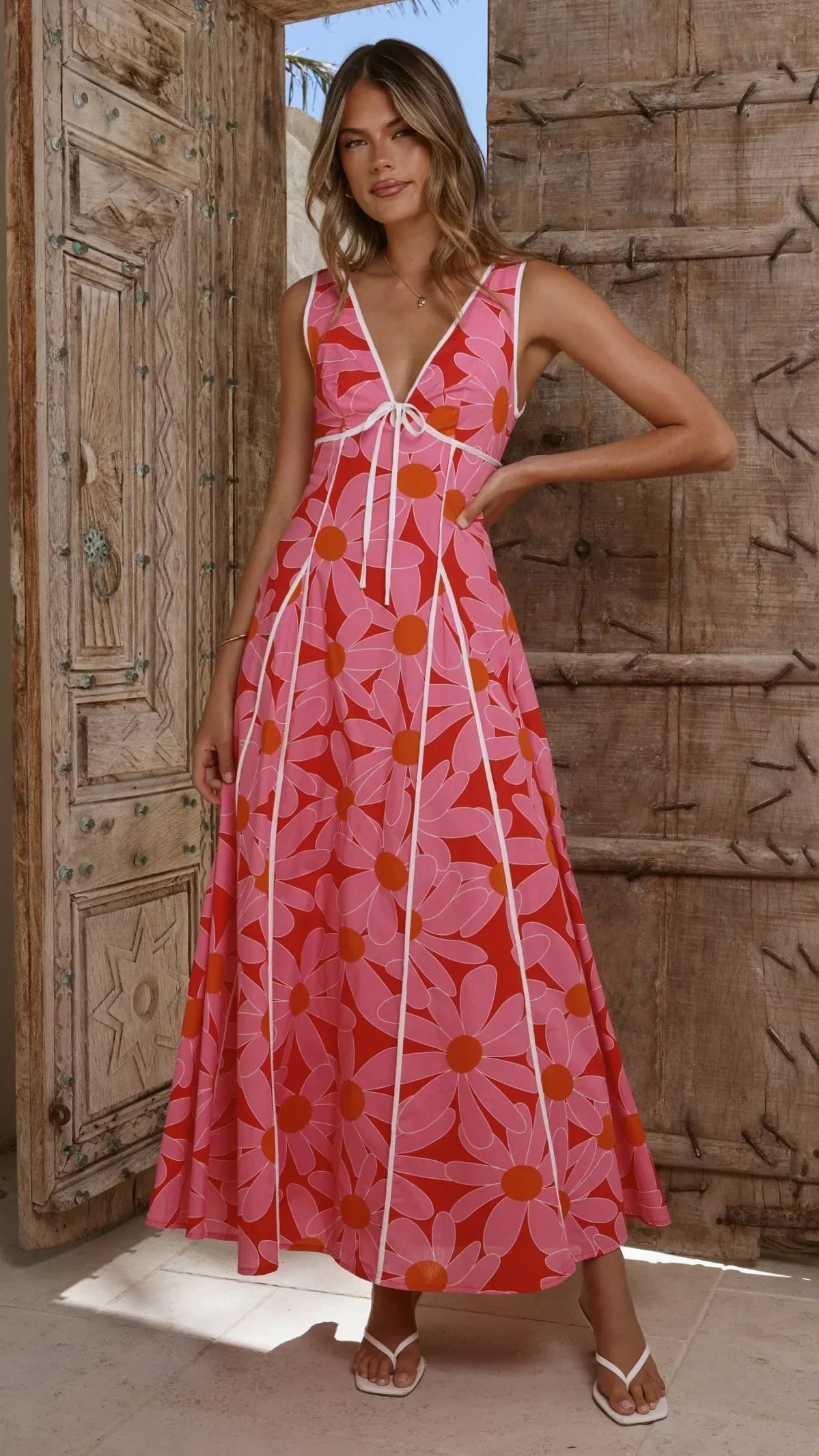 Tisha Maxi Dress - Pink/Red Floral