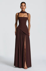 Tullulah Maxi Dress - Plum Brown