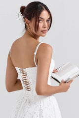 White Broderie Anglais Corset