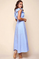 Kindall Classic Casual Dress Steel Blue