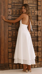 Kathy Halter Neck Maxi Dress - White
