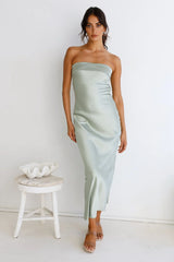 Gleam In Gold Maxi Dress Light Green
