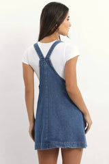 Blue Overall Mini Dress
