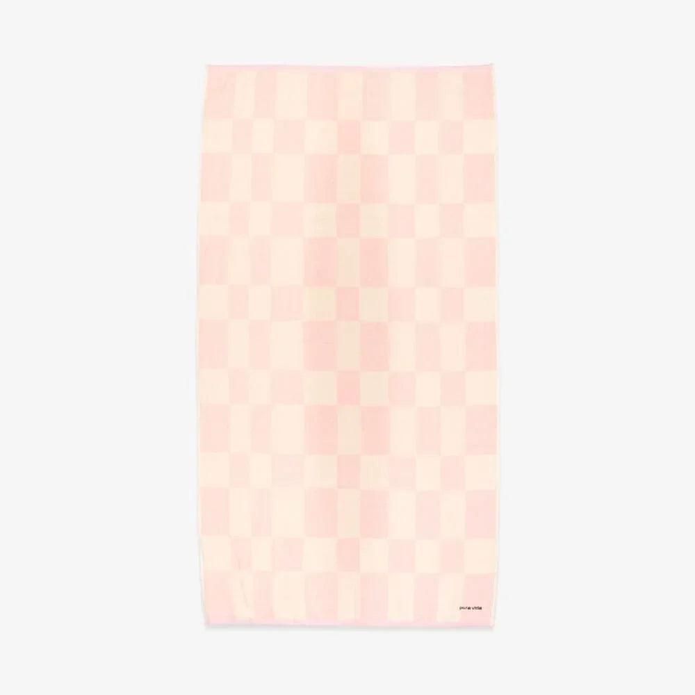 Pink & White Checkerboard Towel