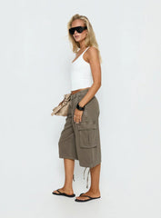 Hudsen Longline Cargo Shorts Khaki