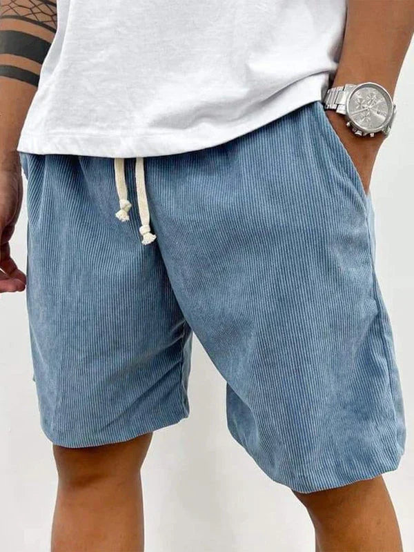 Men’s Corduroy Stretch Shorts – Casual Spring Style with Soft Ribbed Texture