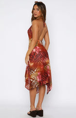 On His Mind Midi Dress Wild Ember