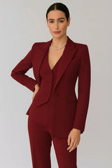 Women’s 3-Piece Suit Set – Tailored Blazer, Vest, and Slim-Fit Trousers – Elegant All-Season Outfit